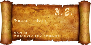 Musser Edvin névjegykártya